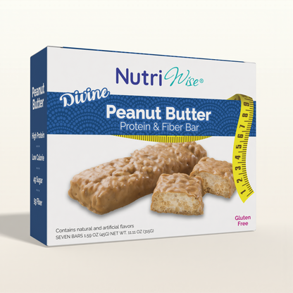 NutriWise Divine Peanut Butter Protein & Fiber Diet Bar (7/Box)