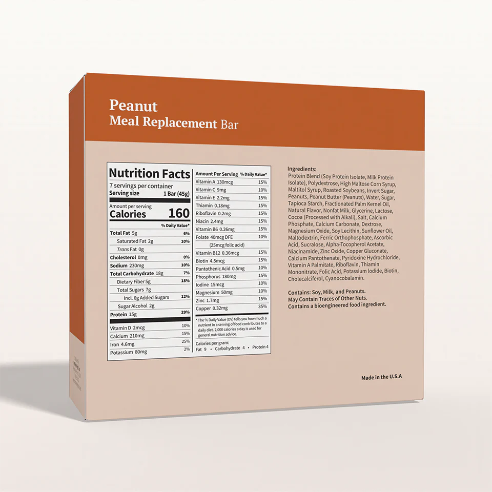 BestMed Meal Replacement Protein Bar, Peanut (7ct)