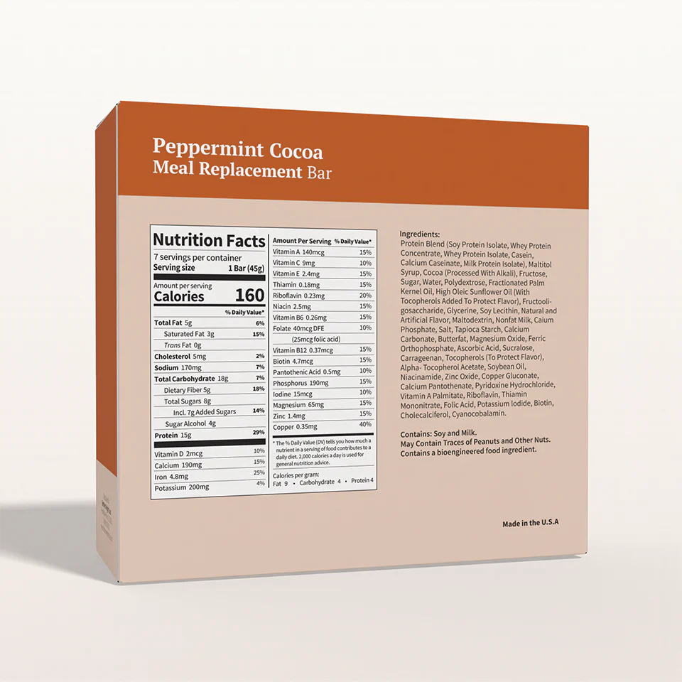 BestMed Meal Replacement Protein Bar, Peppermint Cocoa (7ct)