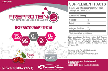 PreProtein 15g Liquid Predigested | High-Protein | Cherry 30oz
