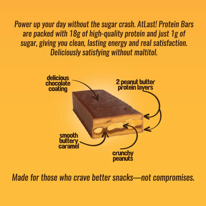 Atlast! Infusion Peanut Caramel 18g Protein Bars 4ct
