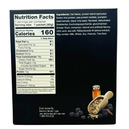 ProtiWise Blueberry Maple Cinnamon Overnight Oats (7/Box) - Doctors Weight Loss