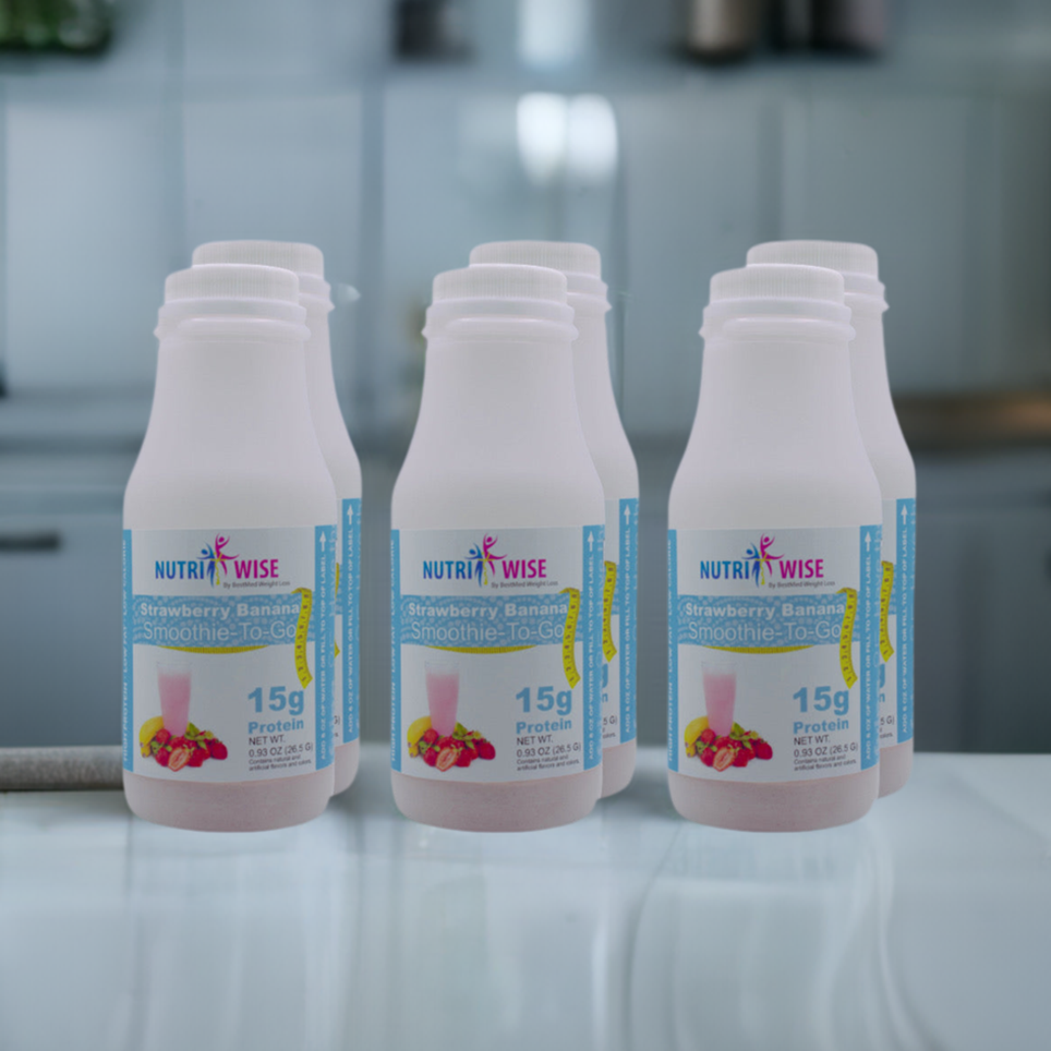 NutriWise Strawberry Banana Smoothie (6-Pack Bottles)