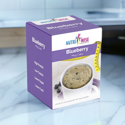 NutriWise Blueberry Mug Cake Mix - Low-Calorie, High-Protein (7/Box)