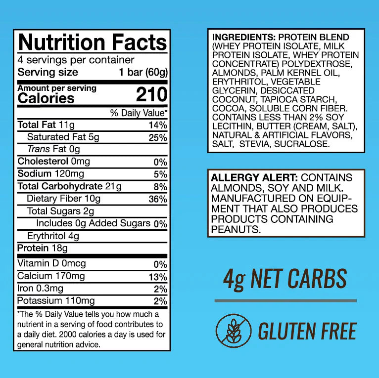 Atlast! Infusion Coconut Almond 18g Protein Bars 4ct