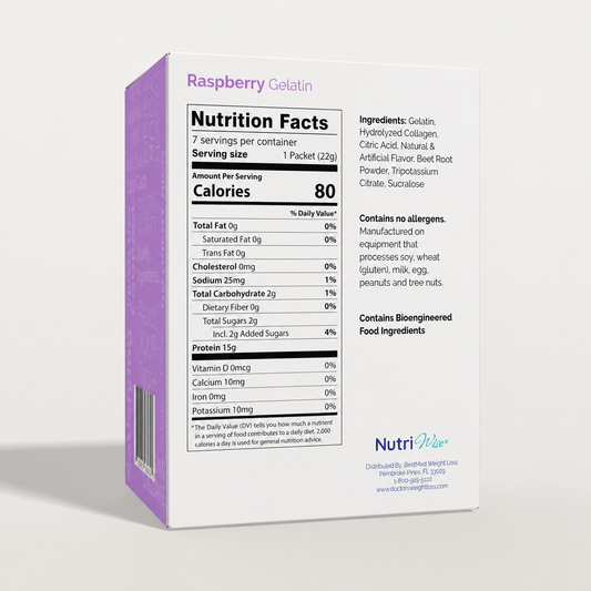 NutriWise High Protein Raspberry Gelatin (7ct)