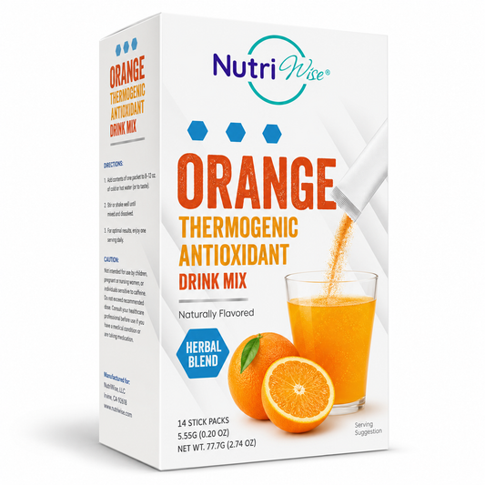 NutriWise Meta Booster Thermogenic Antioxidant Drink | Orange  (14ct)