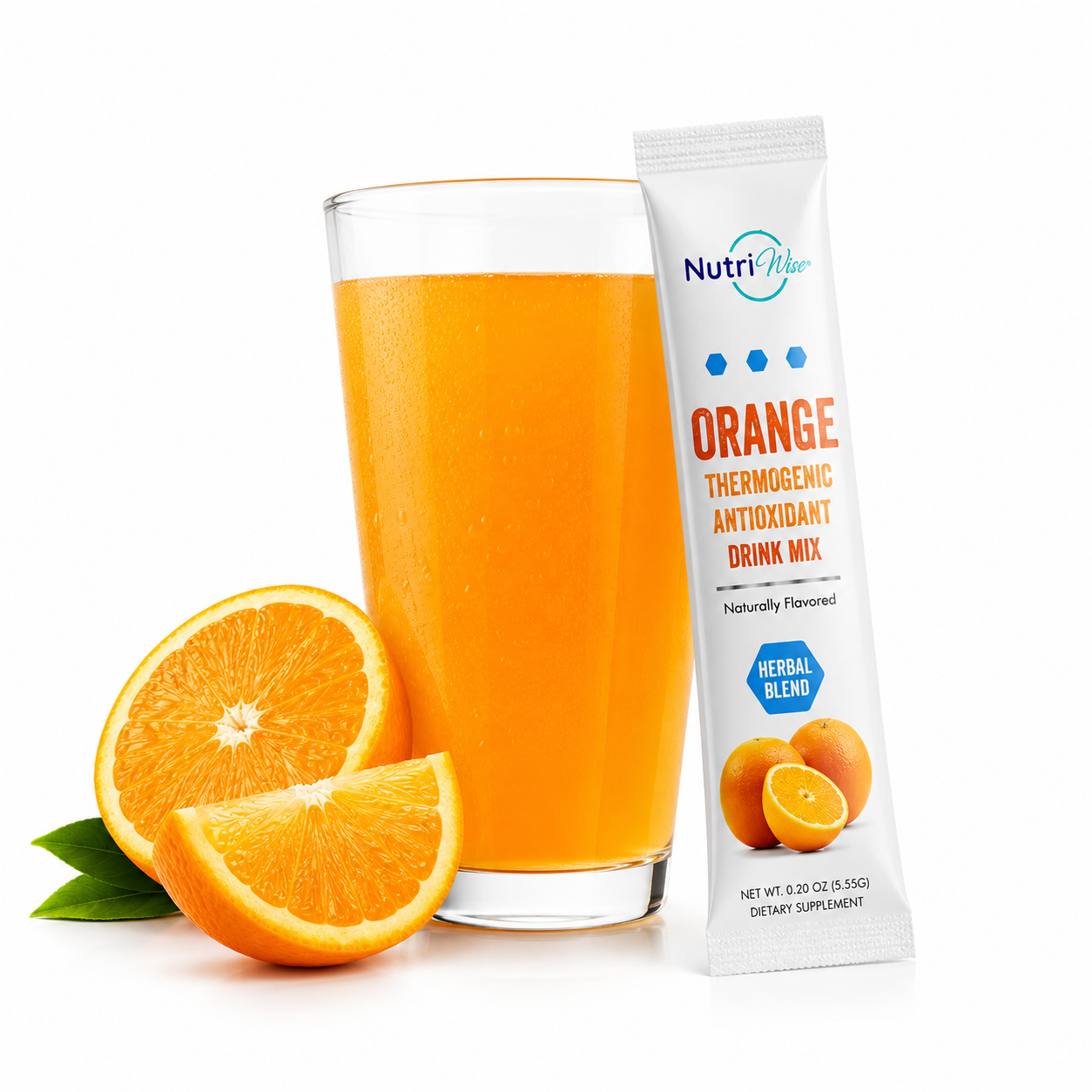 NutriWise Meta Booster Thermogenic Antioxidant Drink | Orange  (14ct)