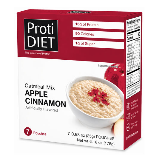 ProtiDIET Apple Cinnamon Instant Oatmeal | High-Protein Breakfast  (7ct)