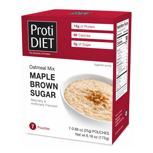 ProtiDIET Maple Brown Sugar Instant Oatmeal Mix | High-Protein Breakfast (7ct)