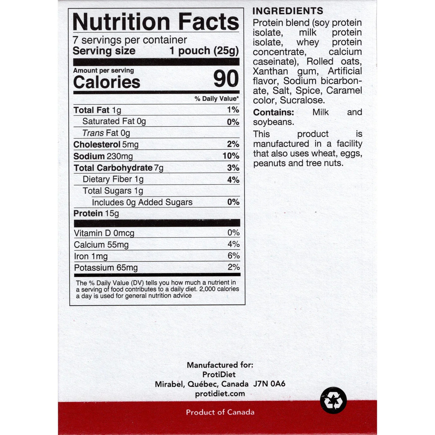 ProtiDIET Apple Cinnamon Instant Oatmeal | High-Protein Breakfast  (7ct)
