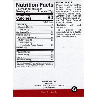 ProtiDIET Apple Cinnamon Instant Oatmeal | High-Protein Breakfast  (7ct)