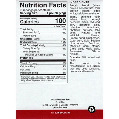 ProtiDIET Blueberry Pancake, Weight Loss Breakfast Meal (7ct)