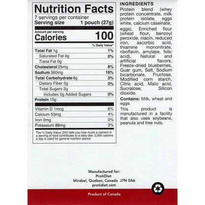 ProtiDIET Blueberry Pancake Mix | High-Protein Breakfast (7ct)
