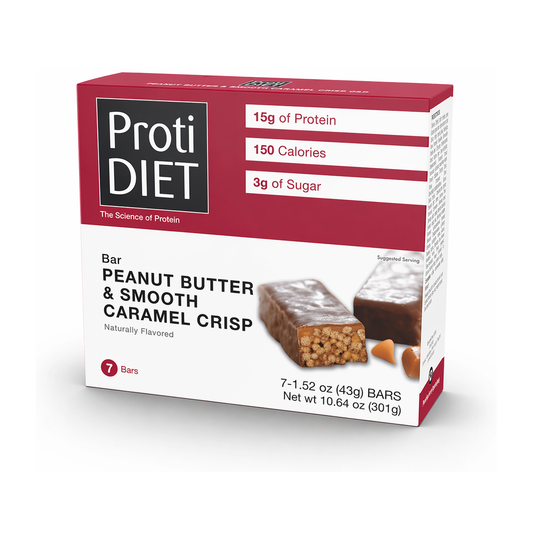 ProtiDIET Peanut Butter & Smooth Caramel Crisp Protein Bar (7ct)