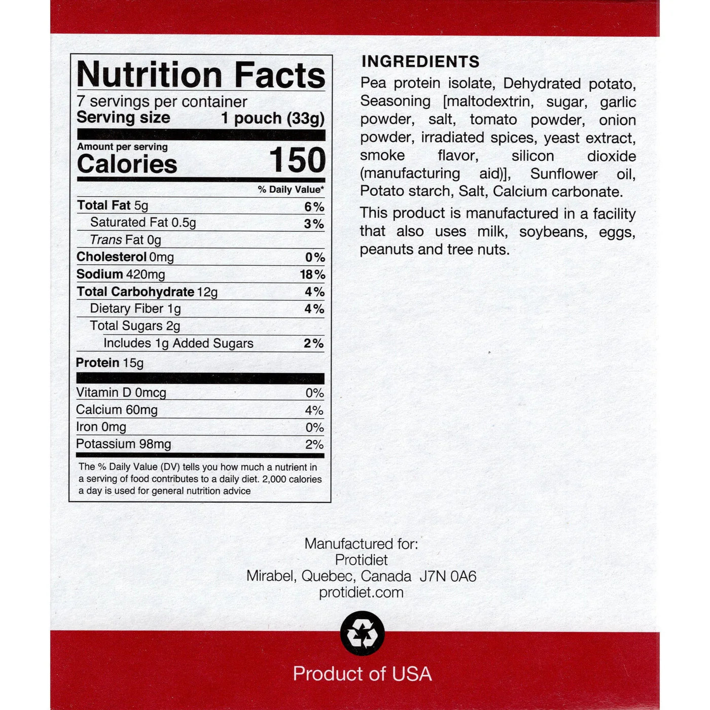 ProtiDIET BBQ Protein Crisps | High-Protein, Low-Calorie Snack (7ct)