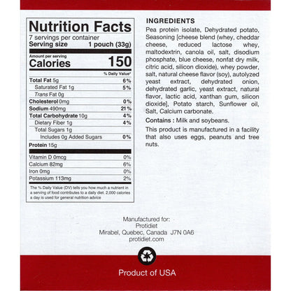 ProtiDIET White Cheddar Crisps | Low-Sugar , High Protein (7ct)