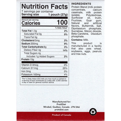 ProtiDIET Vanilla Shake Mix | High Fiber & Protein Shake (7ct)