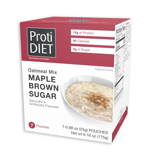 ProtiDIET Maple Brown Sugar Instant Oatmeal Mix | High-Protein Breakfast (7ct)