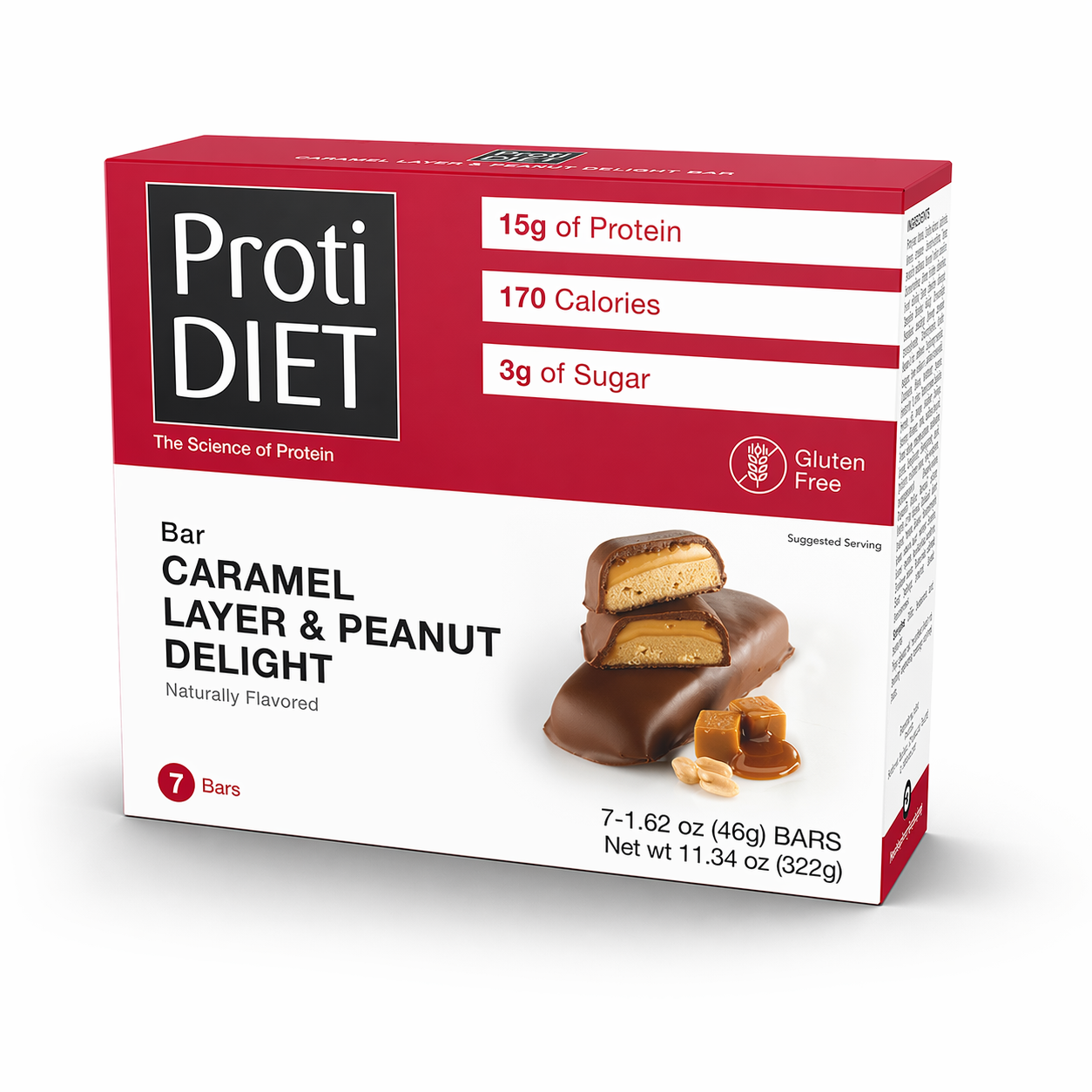 ProtiDIET Caramel Layer & Peanut Delight Protein Bar (7ct)