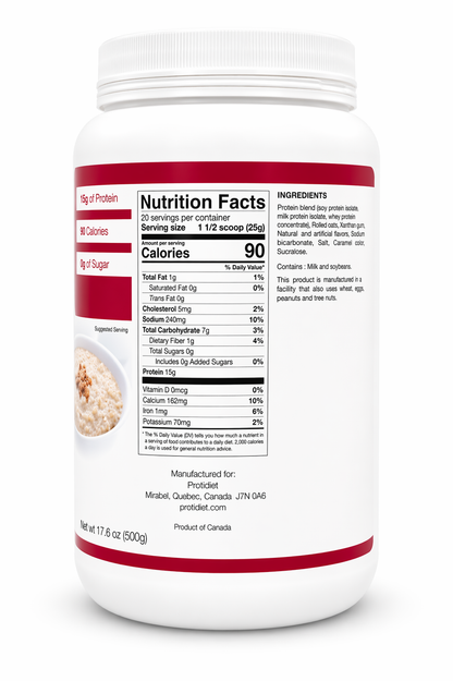 ProtiDIET Maple Brown Sugar Oatmeal | High-Protein Oatmeal (20 Serv)