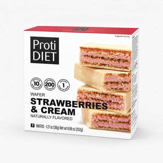 ProtiDIET High-Protein Strawberries & Cream Wafer Bar (7ct)