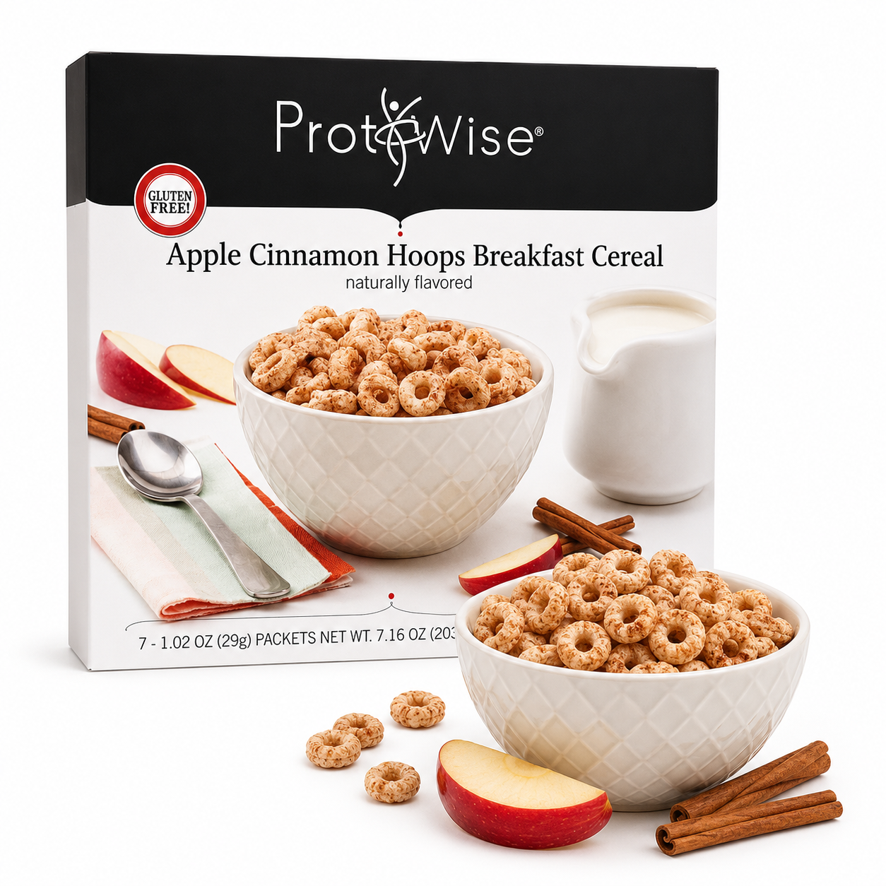 ProtiWise Apple Cinnamon Hoops Breakfast Cereal (7ct)