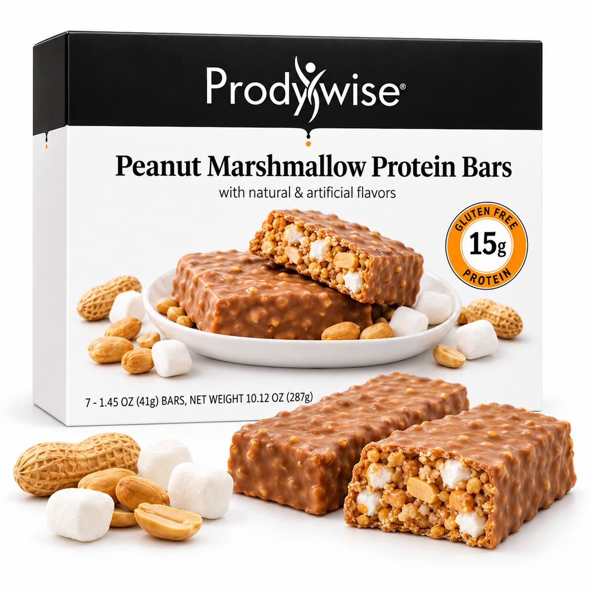 ProtiWise Peanut Marsmallow Protein Bars (7Serv)