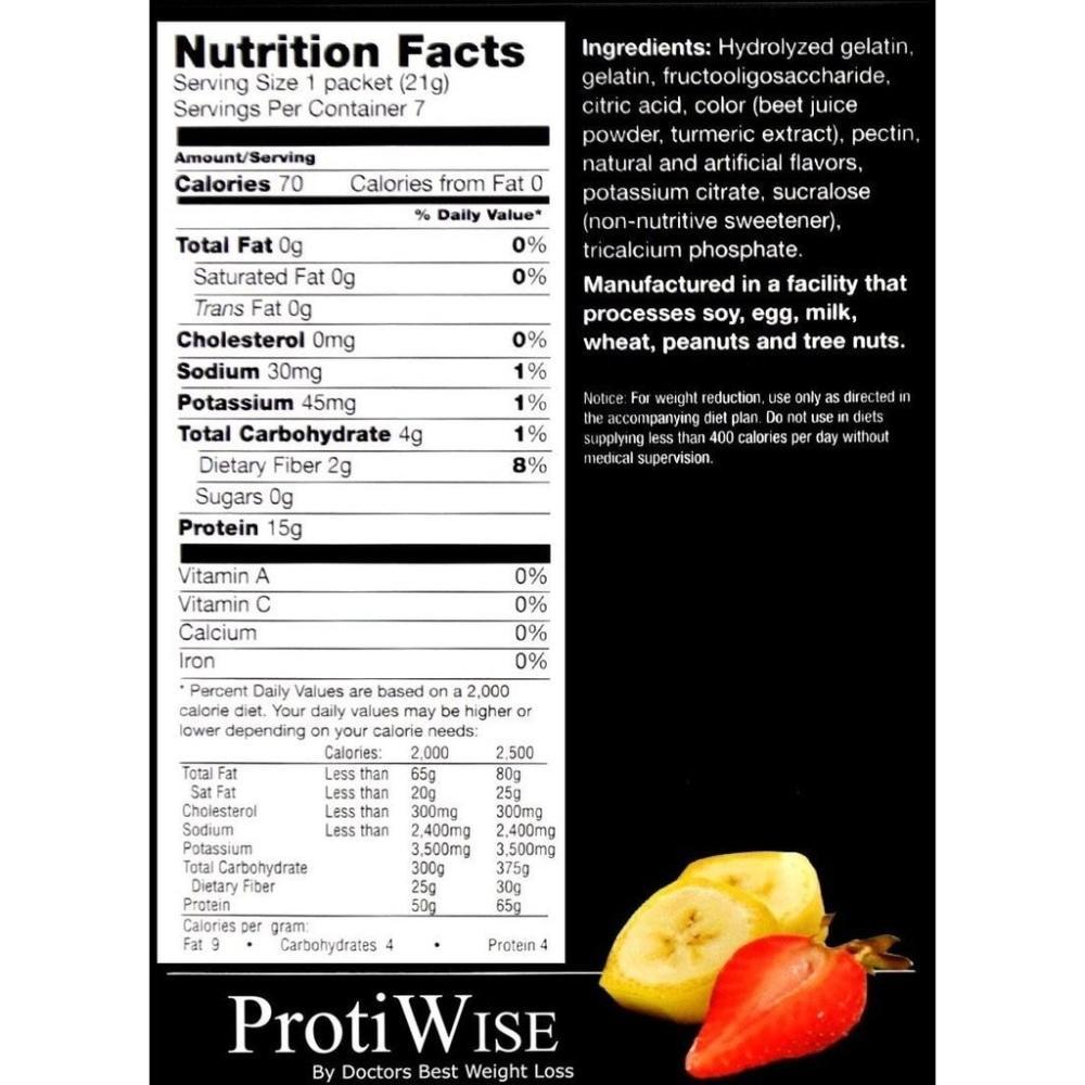 ProtiWise - Strawberry Banana Gelatin (7/Box) - Doctors Weight Loss