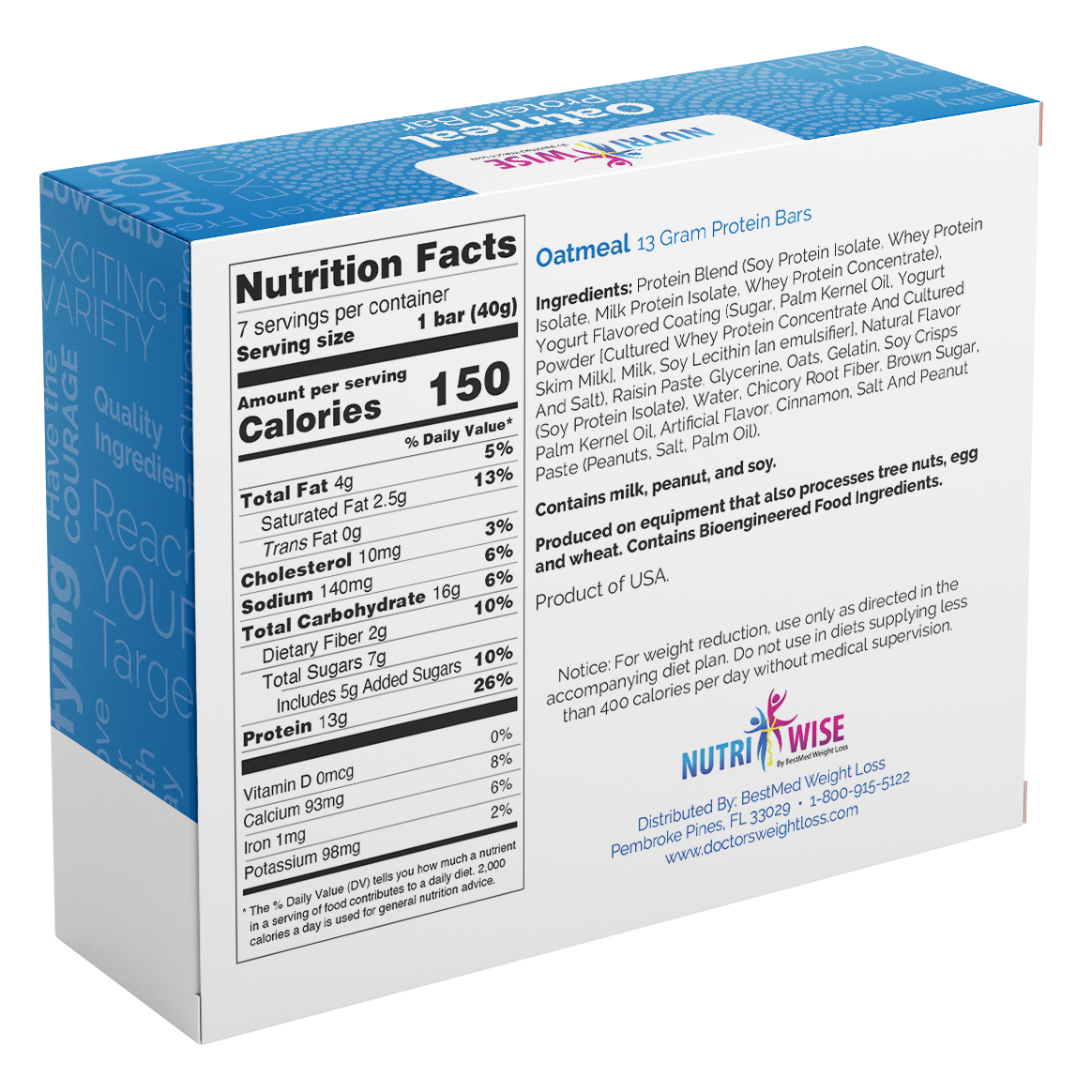 NutriWise - Oatmeal Bar (7/Box) - NutriWise