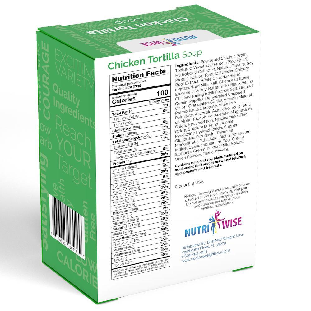 NutriWise - Chicken Tortilla Meal Replacement Soup (7/Box) - NutriWise