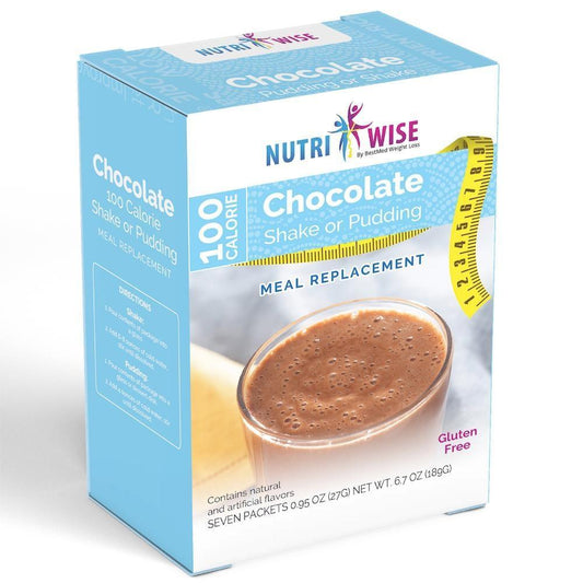 NutriWise - Chocolate 100 Calorie Shake or Pudding Meal Replacement (7/Box) - NutriWise