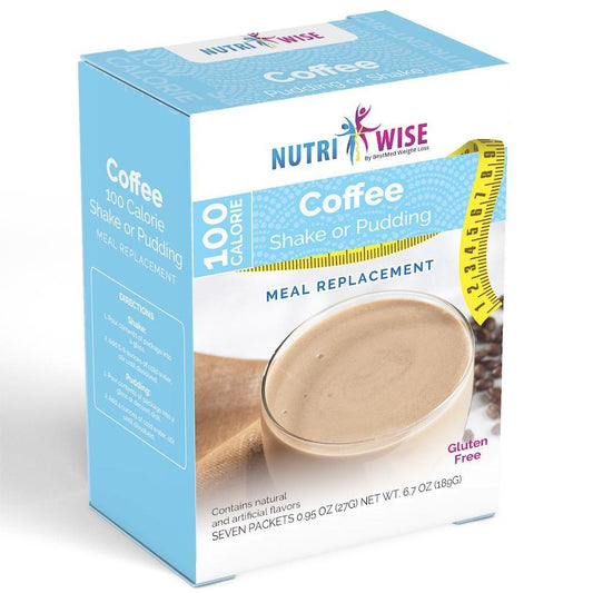 NutriWise - Coffee 100 Calorie Shake or Pudding Meal Replacement (7/Box) - NutriWise