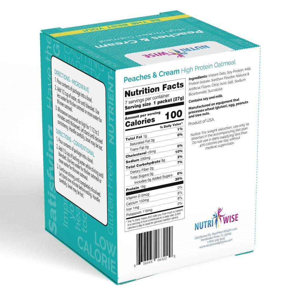 NutriWise - Peaches & Cream Oatmeal (7/Box) - NutriWise