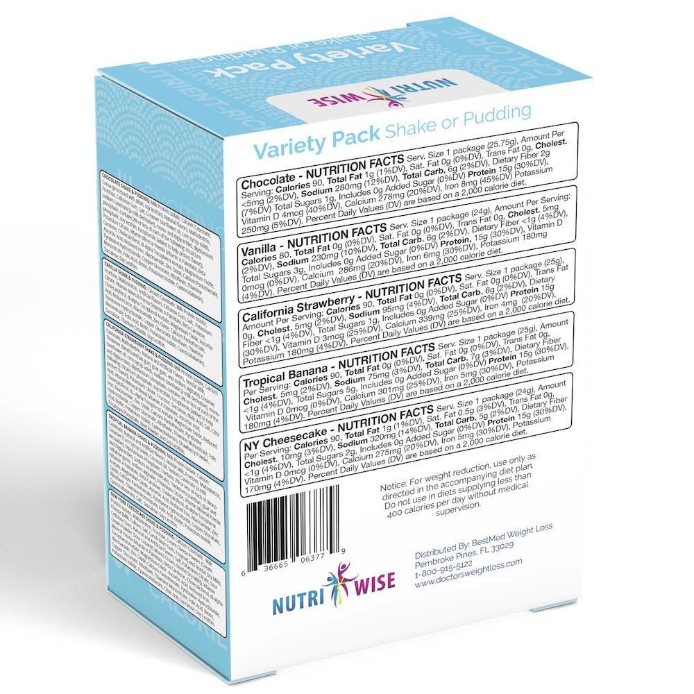 NutriWise - Variety Pack Shake or Pudding (7/Box) - NutriWise