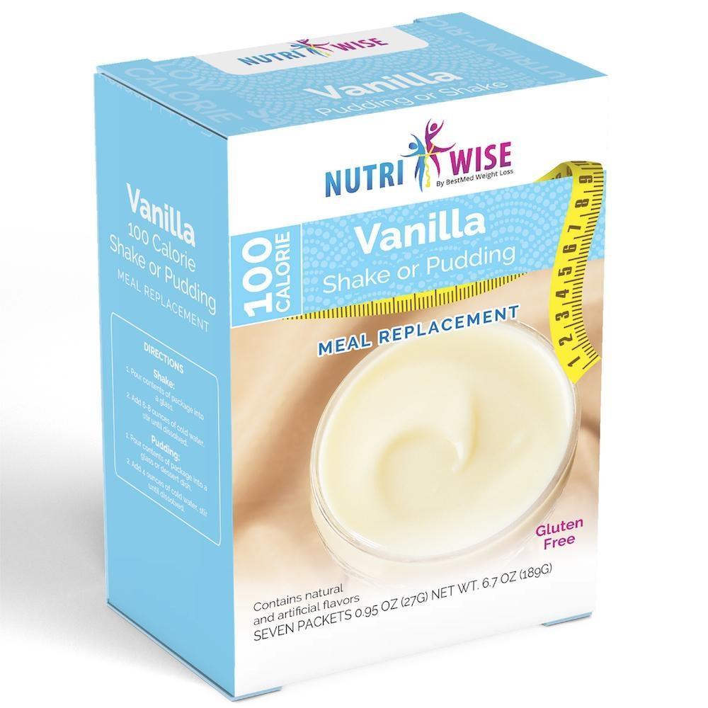 NutriWise - Vanilla 100 Calorie Shake or Pudding Meal Replacement (7/Box) - NutriWise