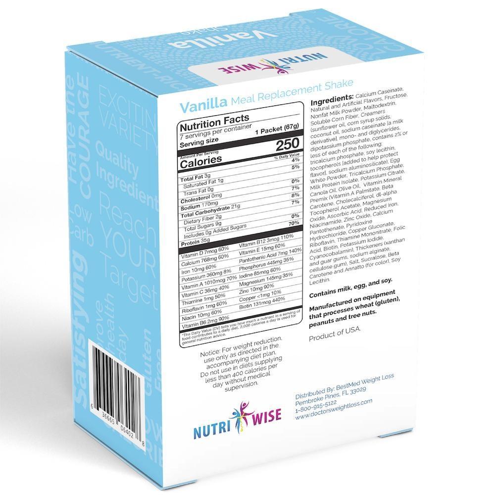 NutriWise - Vanilla Meal Replacement Shake (7/Box) - NutriWise